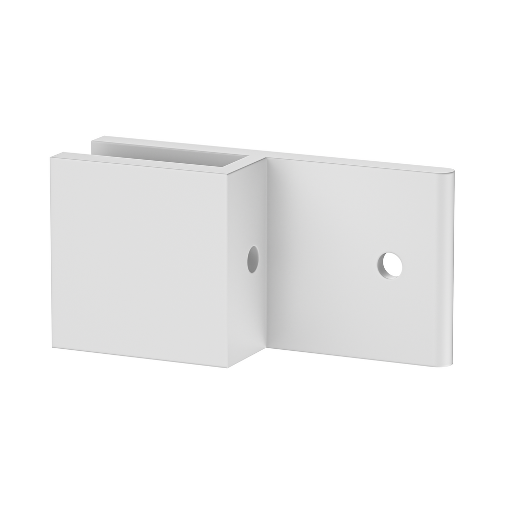 Boston Wall to 12mm Glass 180 Degree Clamp with Leg White