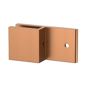 Boston Wall to Glass 180 Degree Clamp with Leg Brushed Rose Gold