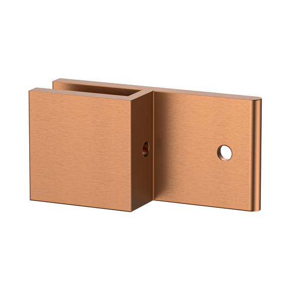 Boston Wall to Glass 180 Degree Clamp with Leg Brushed Rose Gold