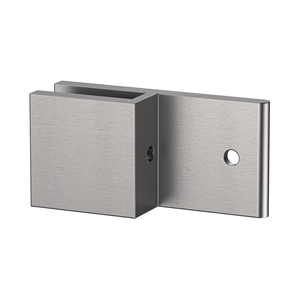 Boston Wall to 6mm Glass 180 Degree Clamp with Leg Satin Nickel