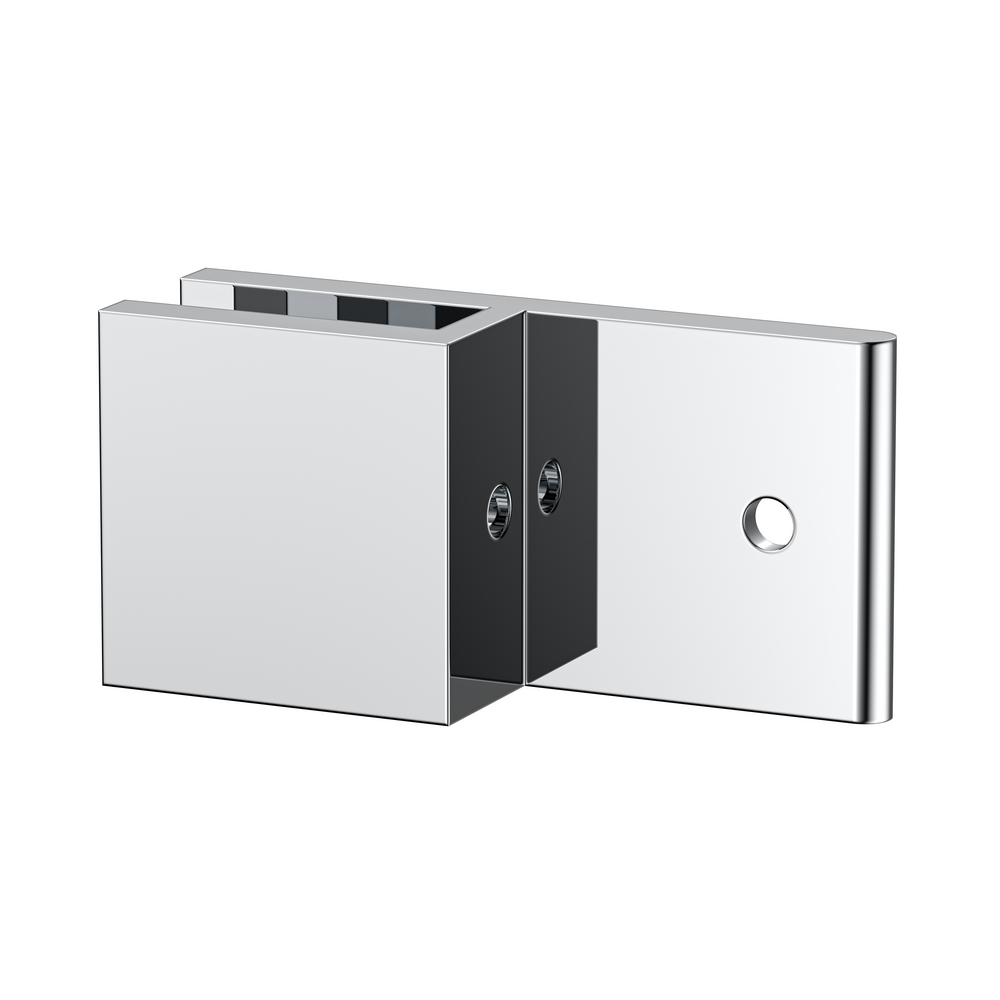 Boston Wall to 6mm Glass 180 Degree Clamp with Leg Polished Chrome