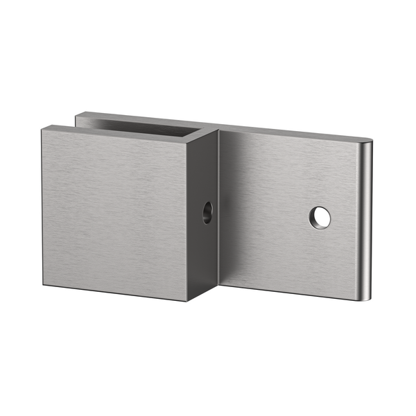 Boston Wall to Glass 180 Degree Clamp with Leg Satin Nickel