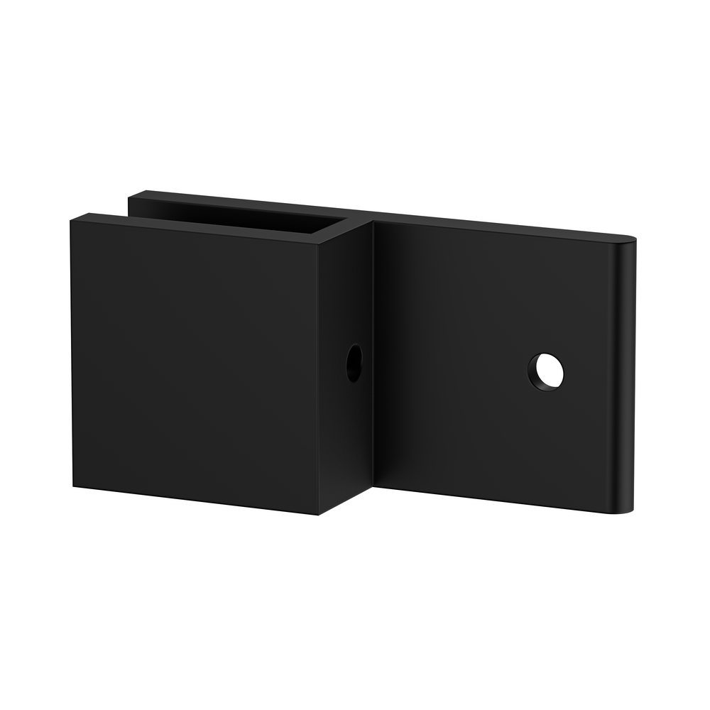 Boston Wall to Glass 180 Degree Clamp with Leg Matte Black