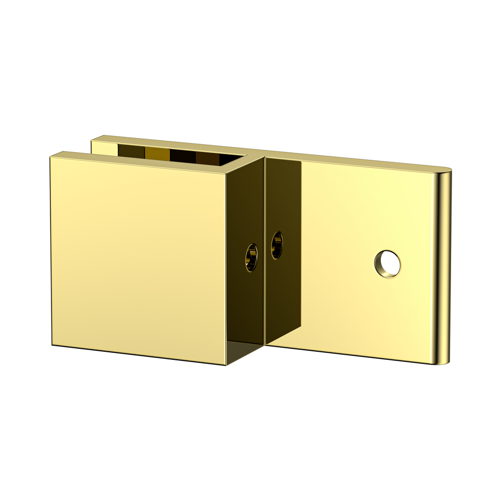 Boston Wall to Glass 180 Degree Clamp with Leg Polished Gold