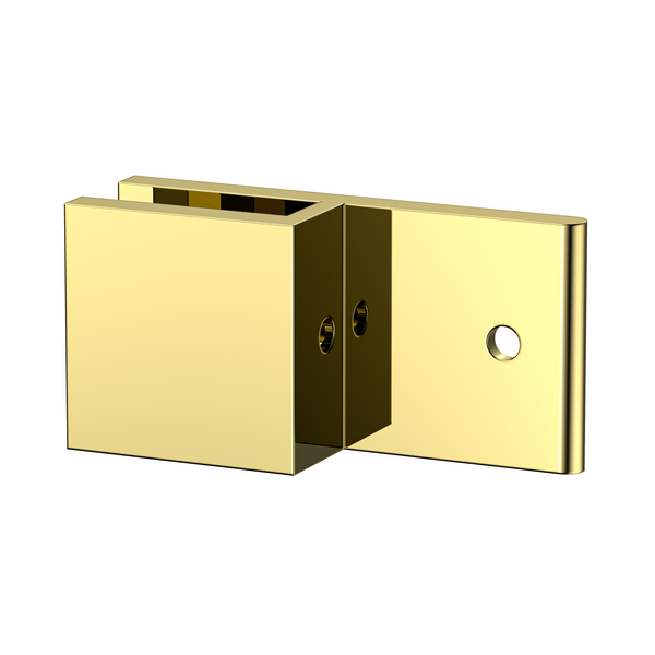Boston Wall to Glass 180 Degree Clamp with Leg Polished Gold