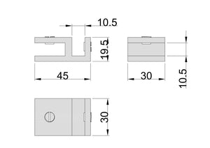 Boston Glass to Glass 90 Degree Clamp Raw Brushed Brass