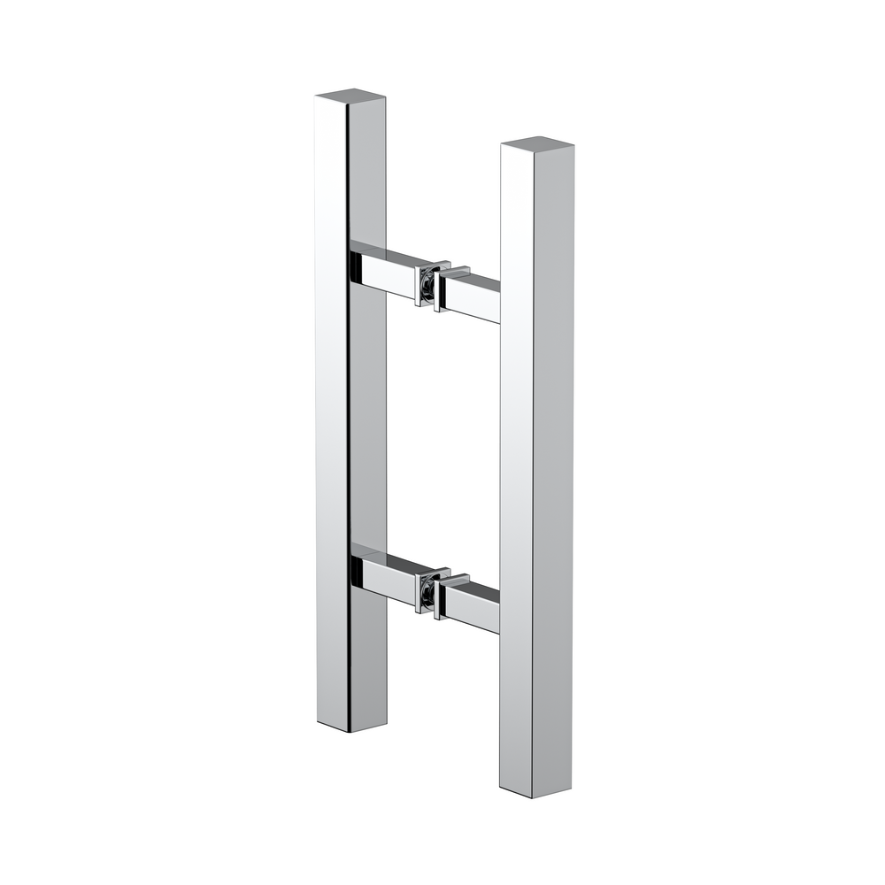 Square Double Pull Door Handle Ladder Style 310mm Polished Chrome