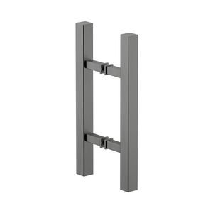 Square Double Pull Door Handle Ladder Style 310mm Brushed Gun Metal