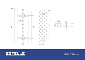 Square Double Pull Door Handle Ladder Style 310mm Polished Chrome