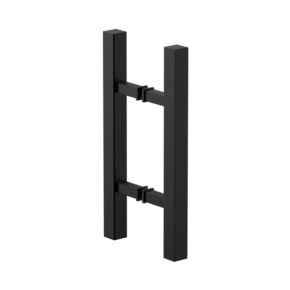 Square Double Pull Door Handle Ladder Style 310mm Matte Black