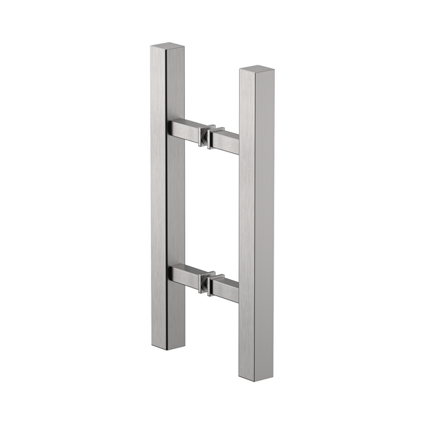 Square Double Pull Door Handle Ladder Style 310mm Satin Nickel