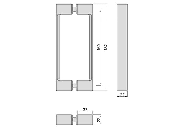 Square Double Pull Shower Handle Soft Gold Brushed
