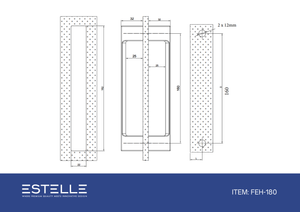 Square Double Pull Shower Handle Polished Chrome