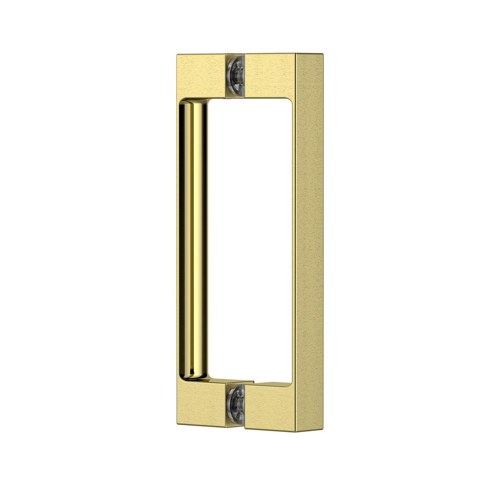 Square Double Pull Shower Handle Raw Brushed Brass