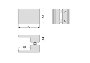 Square Shower Door Handle White