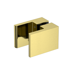 Square Shower Door Handle Raw Brushed Brass
