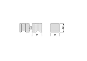 Square Door Knob  Matte Chrome