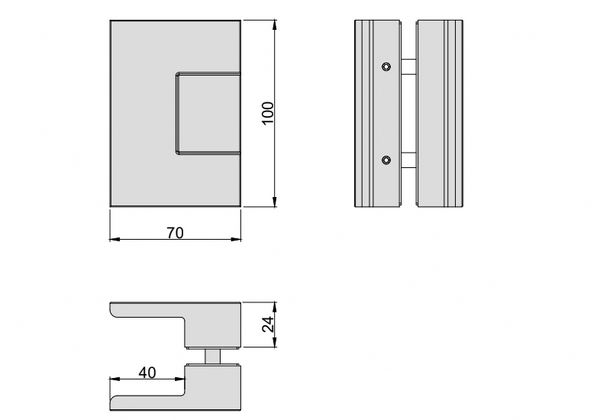 Statesman Shower Door Handle Soft Gold Brushed