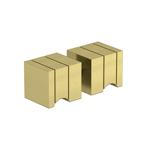 Square Knob Raw Brushed Brass