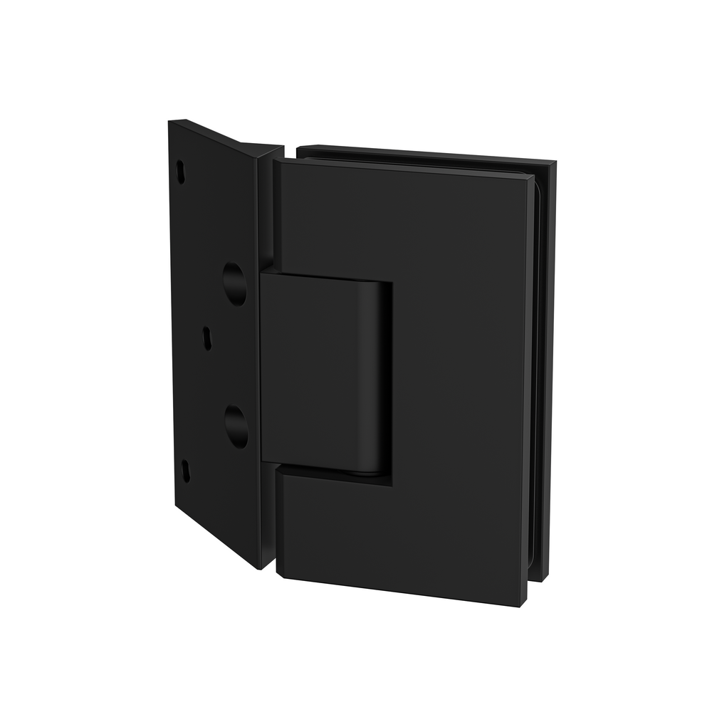 Boston Heavy Duty Wall to Glass Hinges with 135 Degree Type Mounting Plate - Matte Black