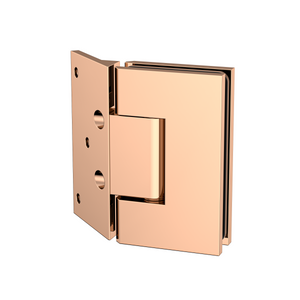 Boston Heavy Duty Wall to Glass Hinges with 135 Degree Type Mounting Plate - Polished Rose Gold
