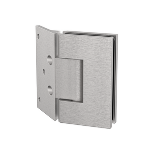 Boston Heavy Duty Wall to Glass Hinges with 135 Degree Type Mounting Plate - Satin Nickel