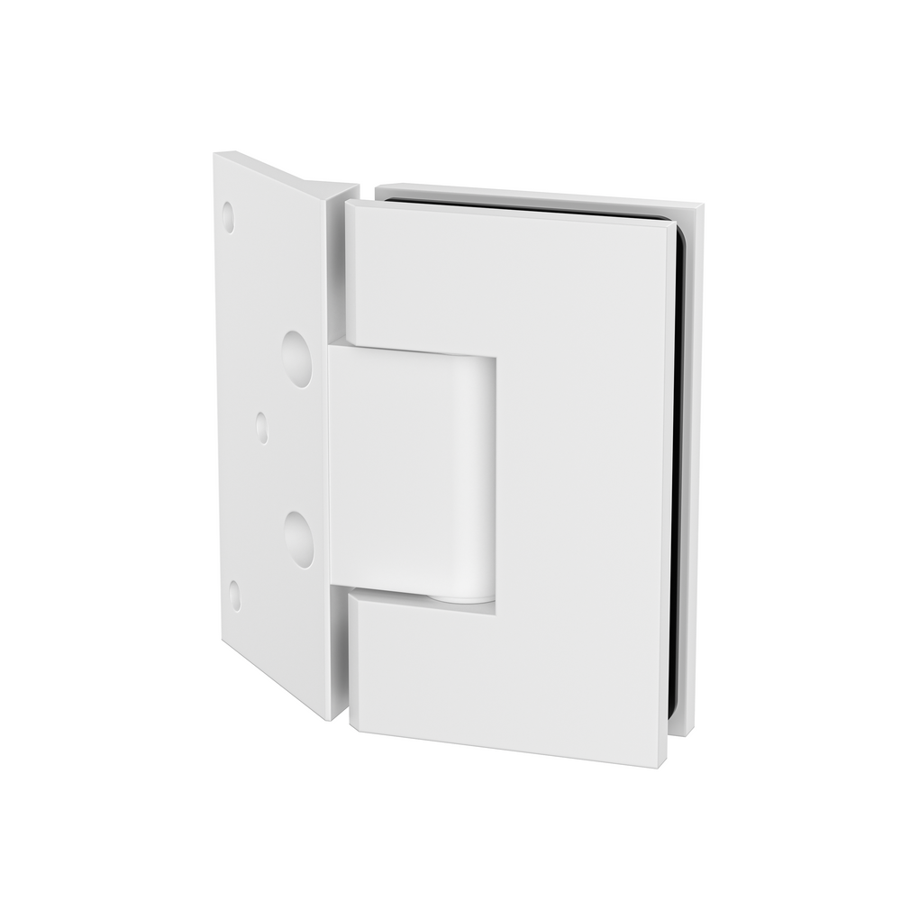 Boston Heavy Duty Wall to Glass Hinges with 135 Degree Type Mounting Plate -White