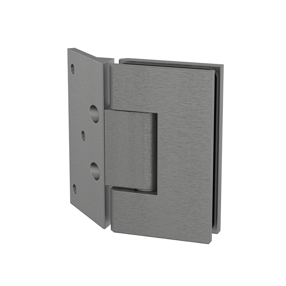 Boston Wall to Glass Hinges with 135 Degree Type Mounting Plate -Brushed Gun Metal
