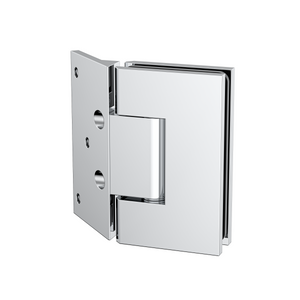 Boston Heavy Duty Wall to Glass Hinges with 135 Degree Type Mounting Plate - Polished Chrome
