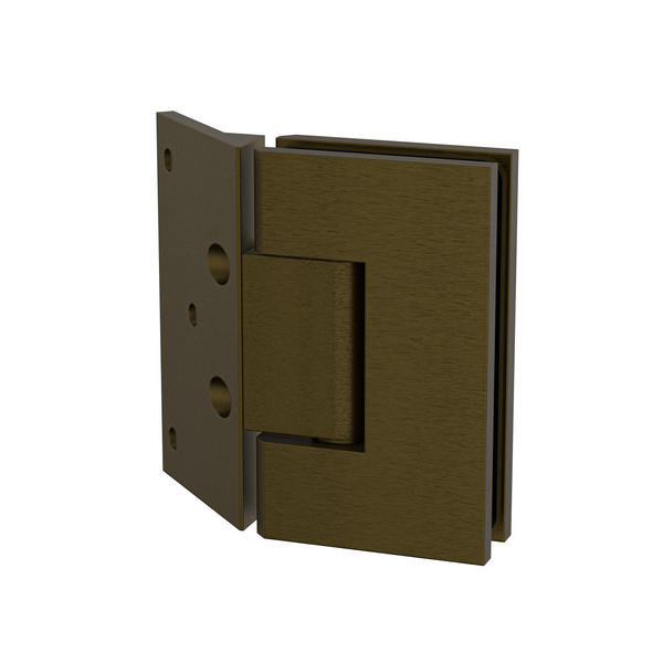 Boston Wall to Glass Hinge with 135 Degree Type Mounting Plate - Antique Brass