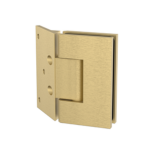 Boston Wall to Glass Hinge with 135 Degree Type Mounting Plate -Soft Gold Brushed