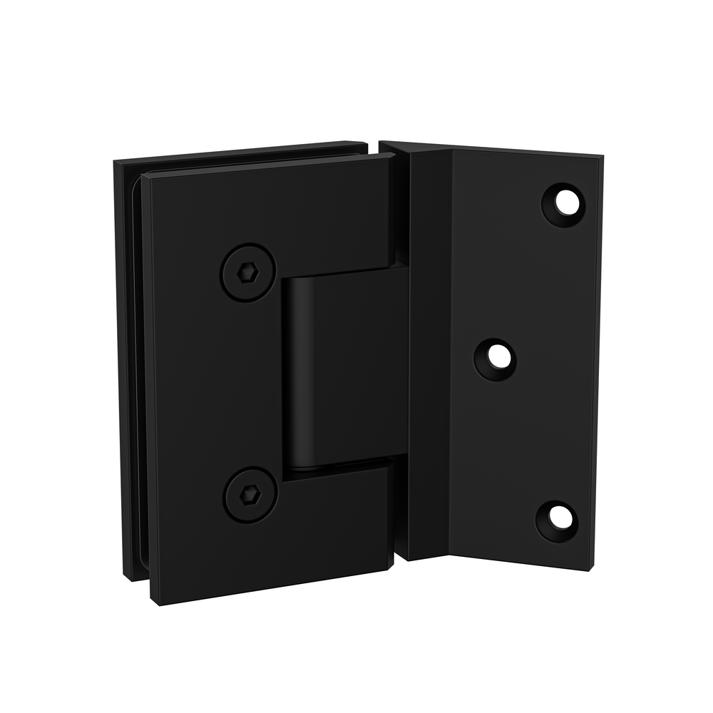 Boston Wall to Glass Hinges with 135 Degree Type Mounting Plate - Matte Black