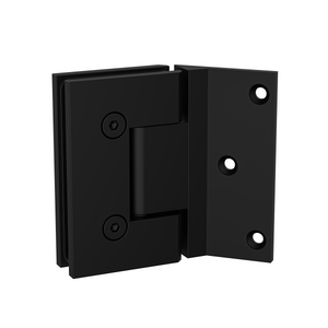 Boston Heavy Duty Wall to Glass Hinges with 135 Degree Type Mounting Plate - Matte Black