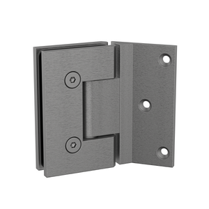 Boston Wall to Glass Hinges with 135 Degree Type Mounting Plate -Brushed Gun Metal