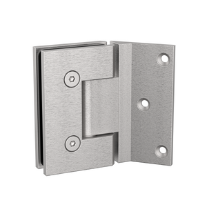 Boston Heavy Duty Wall to Glass Hinges with 135 Degree Type Mounting Plate - Satin Nickel