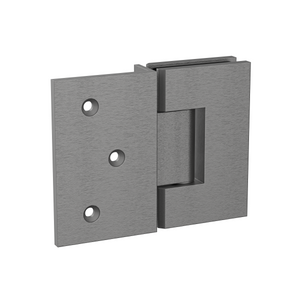 Boston Wall to Glass Hinge with 180 Degree Type Mounting Plate - Brushed Gun Metal