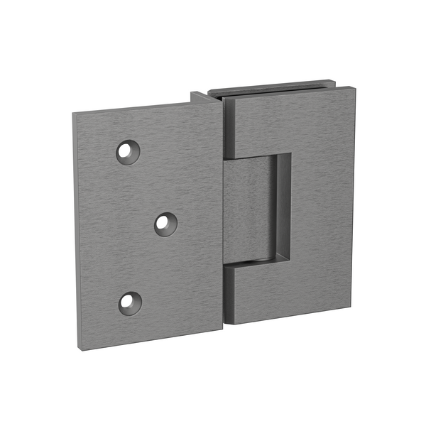 Boston Wall to Glass Hinge with 180 Degree Type Mounting Plate - Brushed Gun Metal