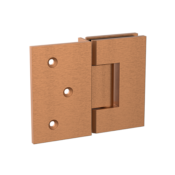Boston Wall to Glass Hinge with 180 Degree Type Mounting Plate - Brushed Rose Gold