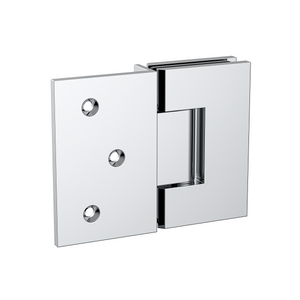 Boston Wall to Glass Hinge with 180 Degree Type Mounting Plate - Polished Chrome