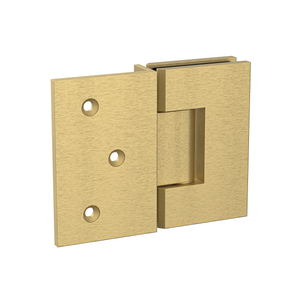 Boston Wall to Glass Hinge with 180 Degree Type Mounting Plate - Soft Gold Brushed
