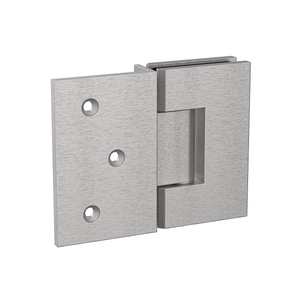 Boston Wall to Glass Hinge with 180 Degree Type Mounting Plate - Satin Nickel