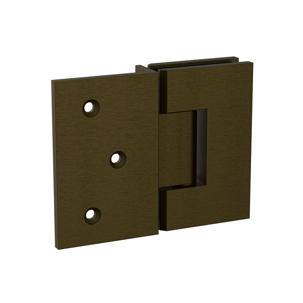 Boston Wall to Glass Hinge with 180 Degree Type Mounting Plate - Antique Brass