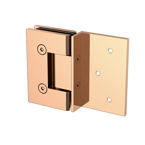 Boston Wall to Glass Hinge with 180 Degree Type Mounting Plate - Polished Rose Gold