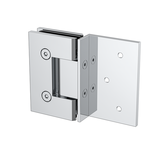 Boston Wall to Glass Hinge with 180 Degree Type Mounting Plate - Polished Chrome