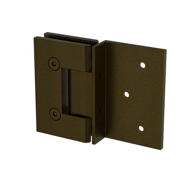 Boston Wall to Glass Hinge with 180 Degree Type Mounting Plate - Antique Brass