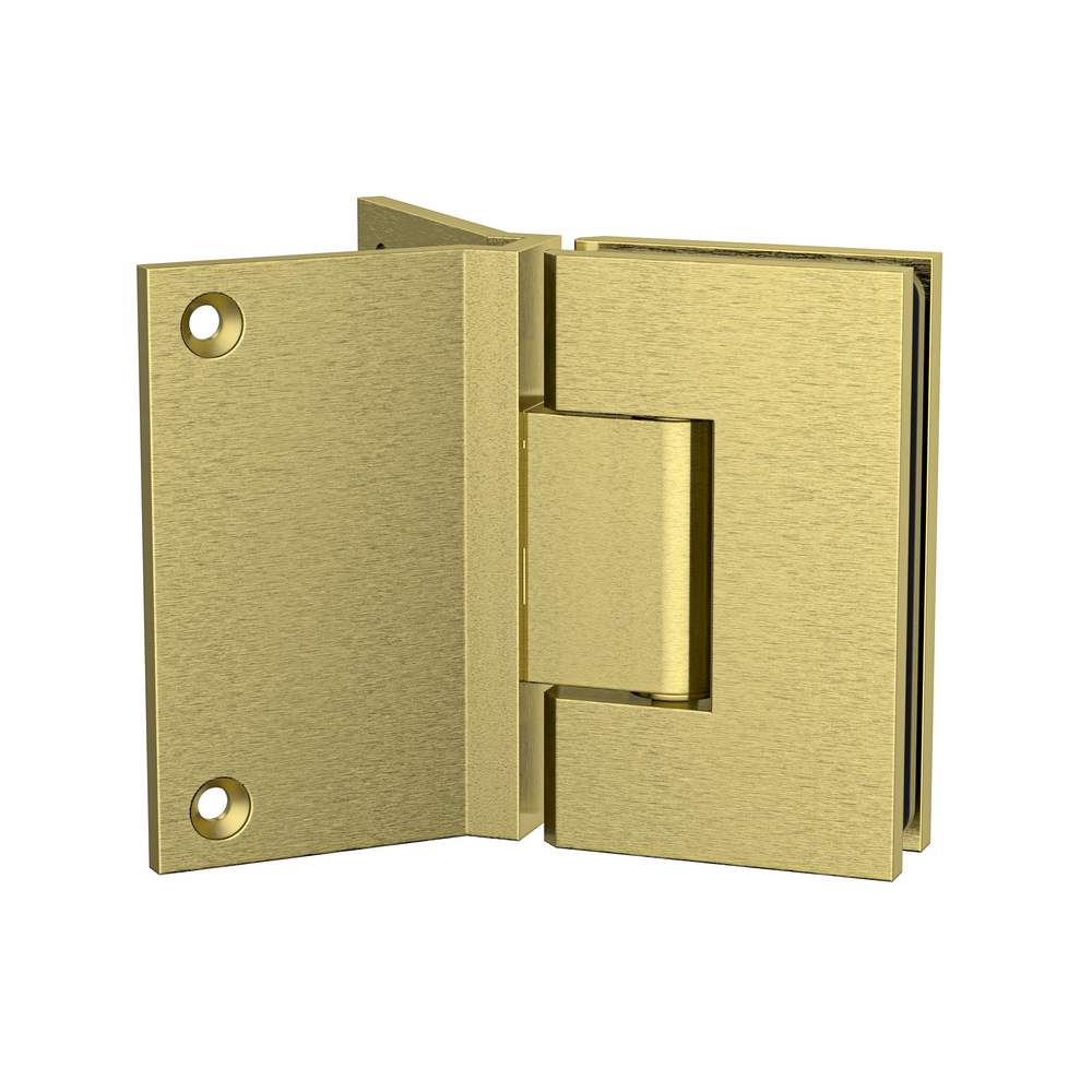 Boston Heavy Duty Hinge with Corner Type Mounting Plate - Brushed Brass