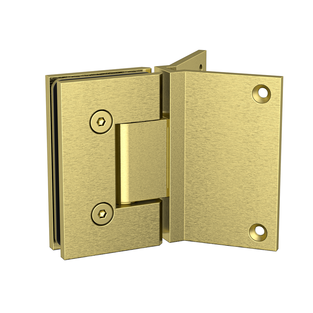 Boston Hinge with Corner Type Mounting Plate - Raw Brushed Brass