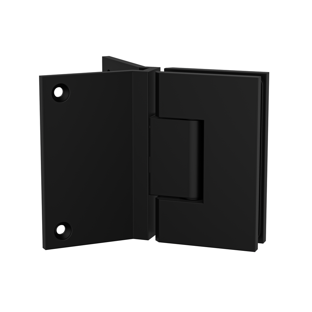 Boston Heavy Duty Hinge with Corner Type Mounting Plate - Matte Black
