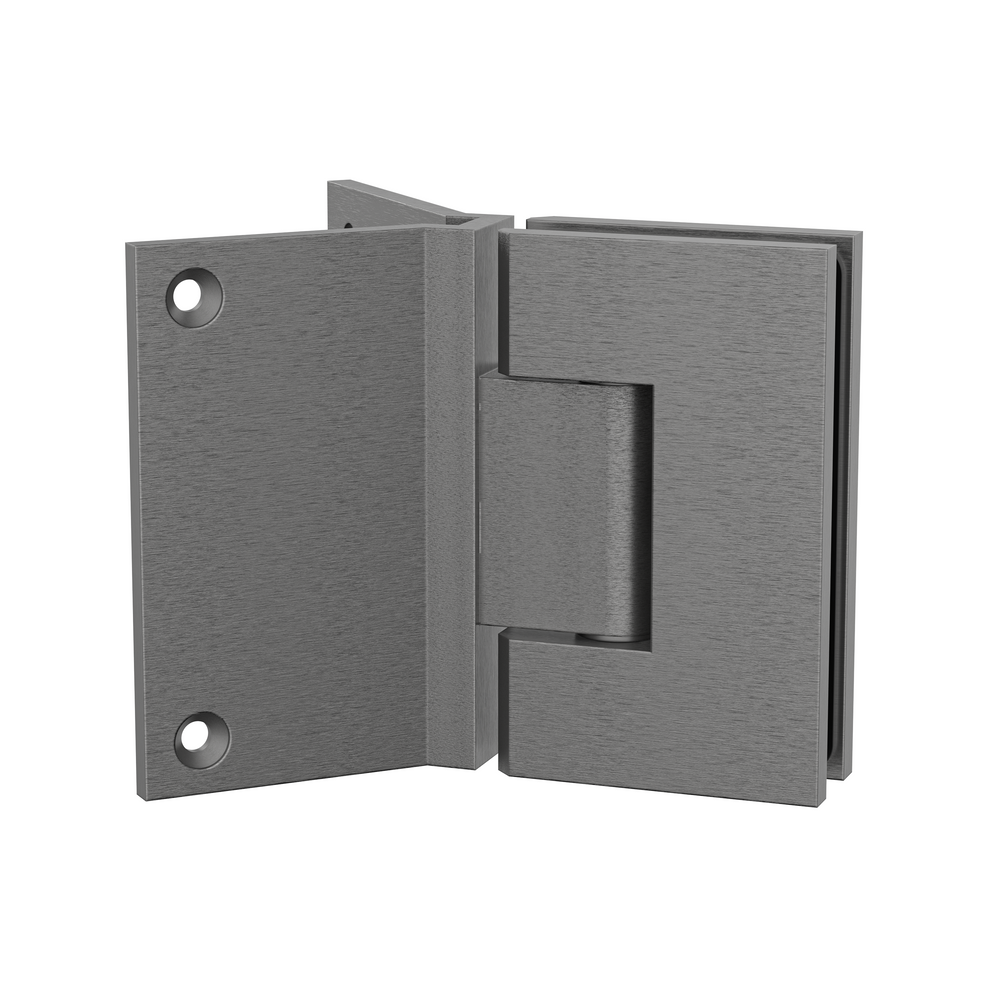 Boston Heavy Duty Hinge with Corner Type Mounting Plate - Brushed Gun Metal