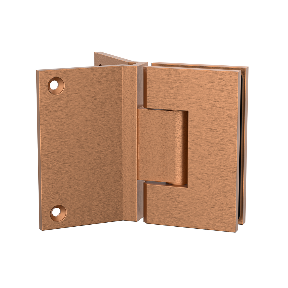 Boston Heavy Duty Hinge with Corner Type Mounting Plate - Brushed Rose Gold